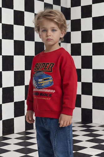 Baby Boy Crew Neck Printed Sweatshirt