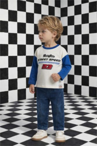 Ұл сәбилерге арналған түзу балақты джинс шалбар