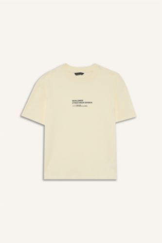 Erkek Çocuk Oversize Geniş Kalıp Bisiklet Yaka Baskılı Kısa Kollu Tişört