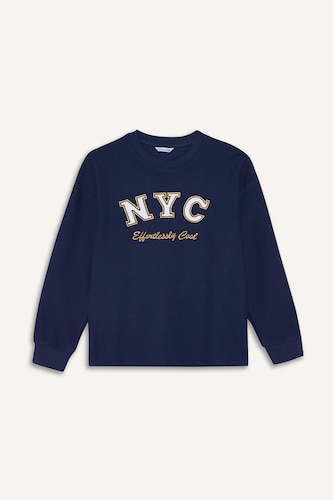 Boy Oversize Printed Long Sleeve T-Shirt