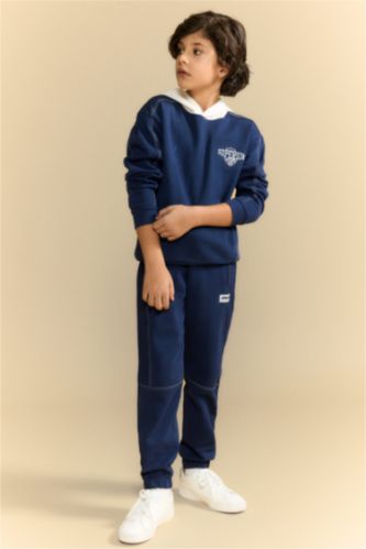 Boy Printed Hooded Sweatshirt Sweatpants 2 Piece Set
