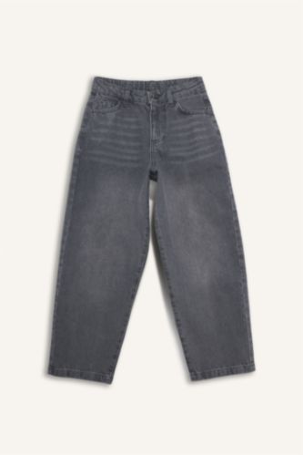 Erkek Çocuk Barrel Fit Düz Paça Jean Pantolon