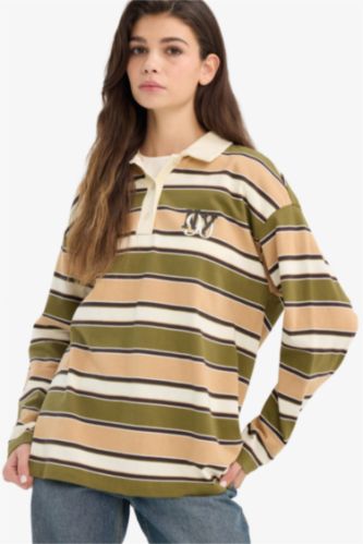 Oversize Geniş Kalıp Polo Yaka Sweatshirt