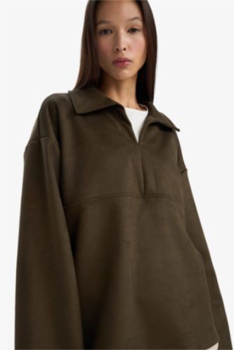 تيشيرت ردن طويل شمواه اوفر سايز بياخة بولو