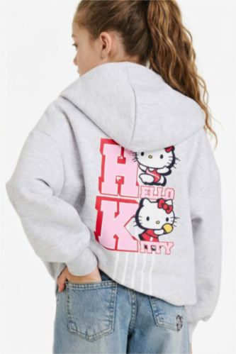 Girl Hello Kitty Oversize Fit Hooded Soft Fleece Lining Sweatshirt