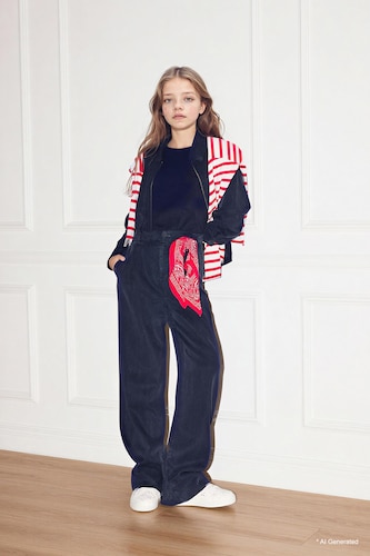 Young Girls - Teen Girls NAVY Girl Wide Leg Tencel Trousers