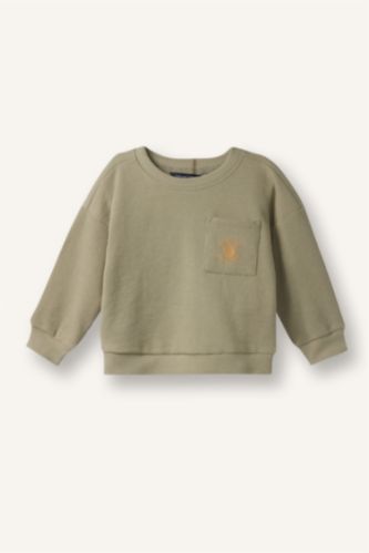 Erkek Bebek Baskılı Waffle Sweatshirt