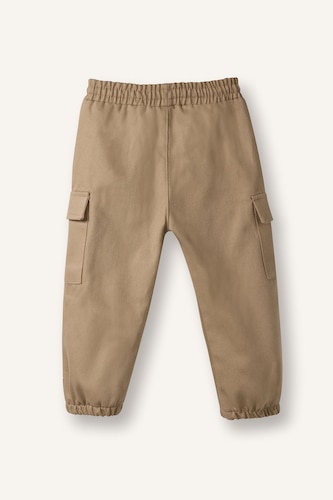 Baby Boy Cargo Fit Jogger Gabardine Trousers
