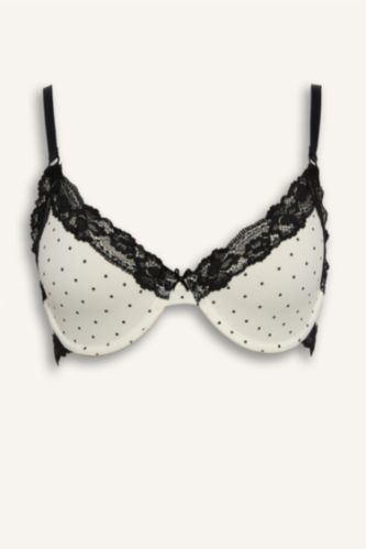 WOMAN Ecru Lace Detail Unpadded Underwired T-Shirt Bra