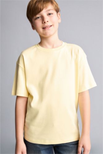 Young Boys - Teen Boys Yellow Oversize Fit Short Sleeve T-Shirt