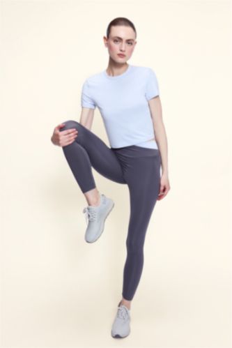 Women Anthracite High Waist Sport Leggings