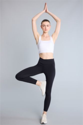 Kadın Siyah Sporcu Yüksek bel Tayt