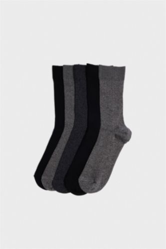 Erkek 5'li Pamuklu Uzun Çorap