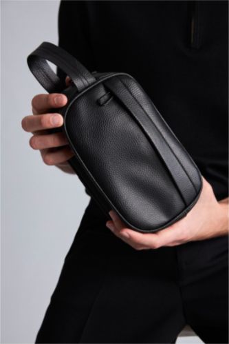 MAN Black Faux Leather Hand Bag