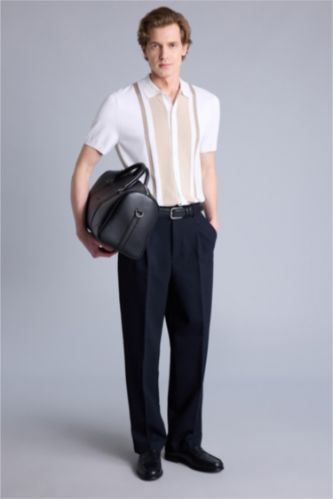 Erkek Lacivert Wıde Leg Pantolon