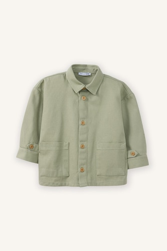 Baby Boy Gabardine Long Sleeve Shirt