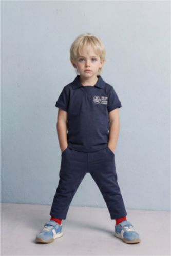 BABY BOY NAVY Baby Boy Printed T-Shirt and Pants 2 Piece Set
