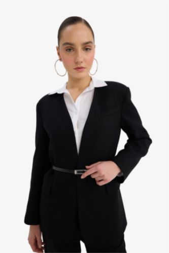 Oversize Geniş Kalıp V Yaka Blazer Ceket