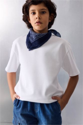 أولاد أبيض تيشيرت اولادي نص ردن اوفر سايز بياخة مستديرة