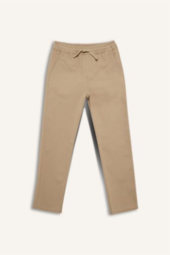 Regular Fıt Düz Paça Gabardin Pantolon Erkek Çocuk