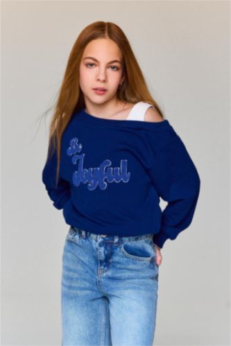 Carmen Yaka Sweatshirt Kız Çocuk