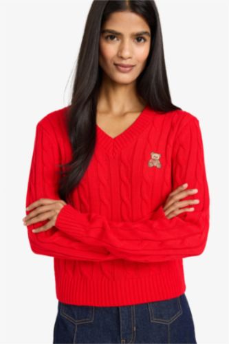 Slim Fit Dar Kesim V Yaka Kazak