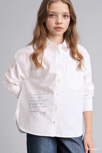Girl Regular Fit Printed Long Sleeve Shirt