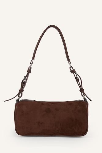 Women Dark Brown Suede Shoulder bag