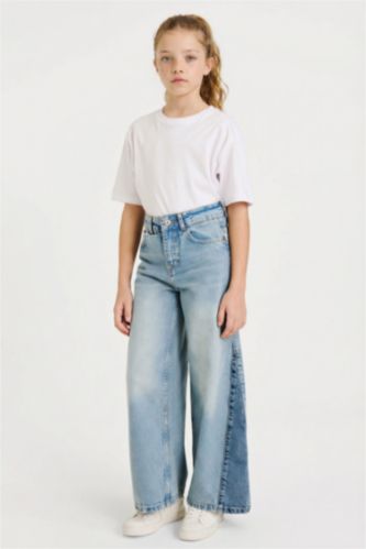 Kız Çocuk Wide Leg Geniş Paça Jean Pantolon