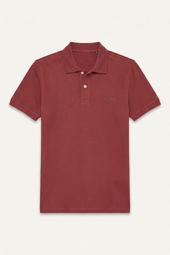 Erkek Koyu Turuncu Regular Fit Logolu Pike Basic Polo Tişört
