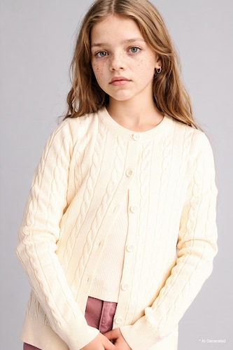 Cardigan à col rond pour fille