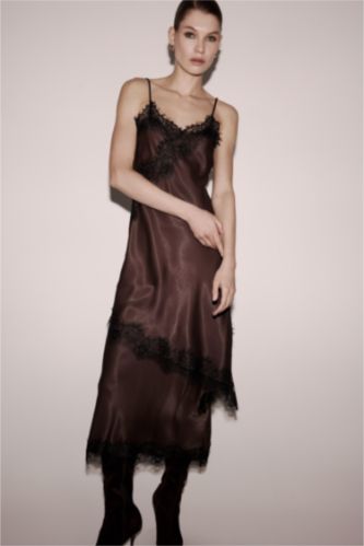 Kalem Normal Bel Saten Midi Etek