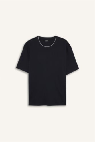 Erkek Lacivert %100 Pamuk Tişört