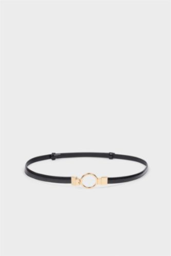 Kadın Siyah Kadın Oval Toka Suni Deri Klasik Kemer