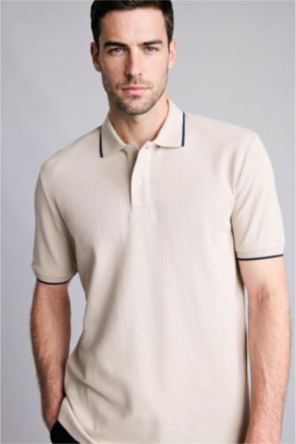 Man Sand Regular Fit Short Sleeve Polo T-Shirt