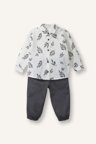 Erkek Bebek 2'li Takım Desenli Gömlek Pantolon