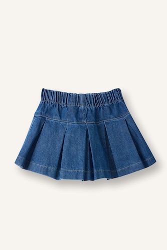 Baby Girl Elastic Waist Denim Skort