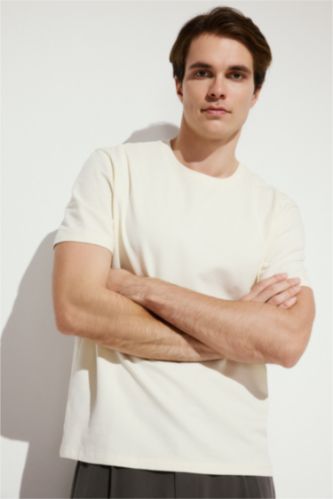 Мужчины Бежевый Футболка Regular Fit