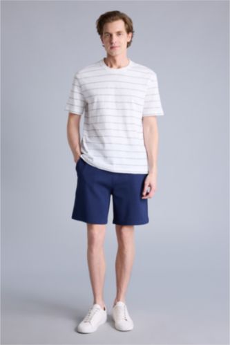 Erkek Lacivert Regular Fıt Şort