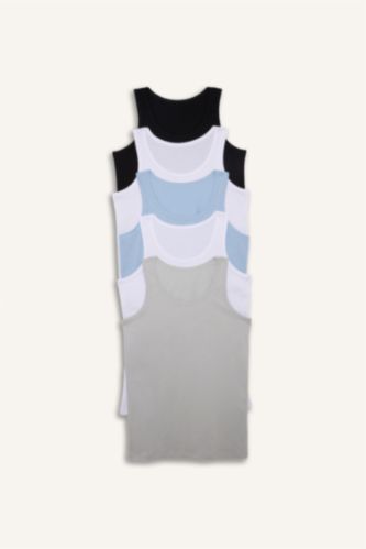 Boys & Teens Light Grey Boy 5 Piece Regular Fit Tank Top