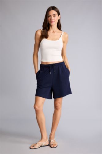 WOMAN NAVY Regular Fit Bermuda Shorts