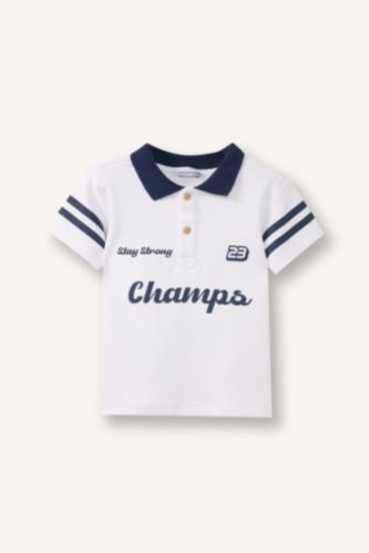 Oversıze Kısa Kollu Polo Tişört Erkek Bebek