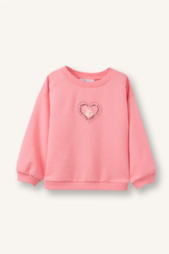 Kız Bebek Oversize Baskılı Sweatshirt