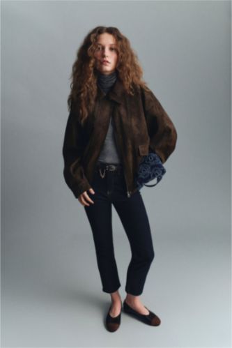 نساء أسود أزرق Crop Flare Fit High Waist Ankle Length Jeans