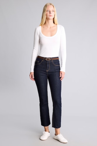 FEMME Indigo Jean Taille haute Pantalon