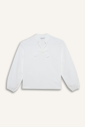 Girl Regular Fit Poplin Long Sleeve Blouse