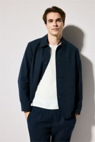 HOMME Marin Blazer semi-doublé Coupe régulière