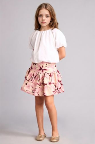 بنات خمري تنورة بنات من بوبلين