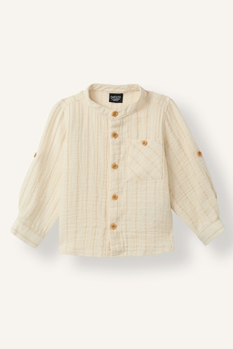 BABY BOY Sand Baby Boy Muslin Long Sleeve Shirt