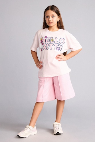 GIRLS & TEENS Light Pink Girl Wide Leg Shorts